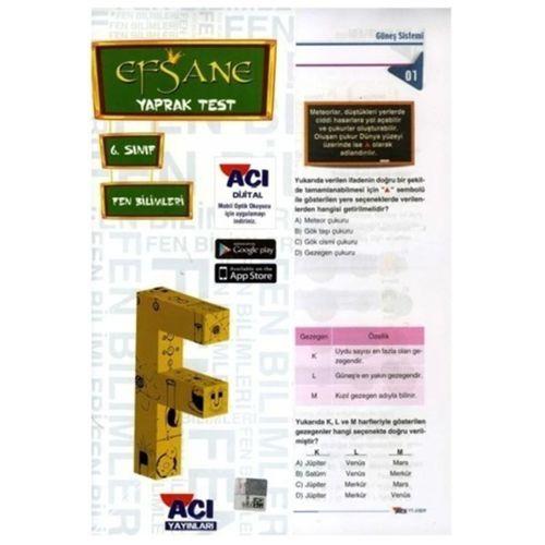 Açı 6.Sınıf Fen Bilimleri Yaprak Test