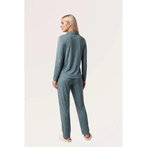 Kadın Pijama Takımı - Önden Düğmeli Uzun Kol