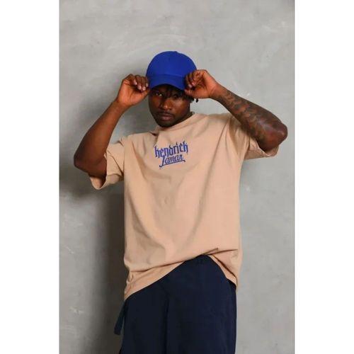 Erkek Baskılı T-Shirt Kısa Kol Bisiklet Yaka Regular Fit Rahat Kalıp Günlük Tişört - Bej