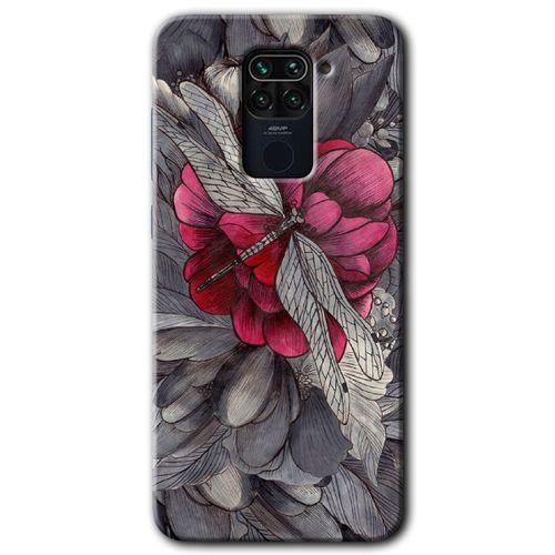 Xiaomi Redmi Note 9 Kılıf Baskılı Kapak - kelebek Ömrü + 5D Tam Kaplayan Cam