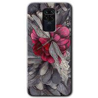 Xiaomi Redmi Note 9 Kılıf Baskılı Kapak - kelebek Ömrü + 5D Tam Kaplayan Cam