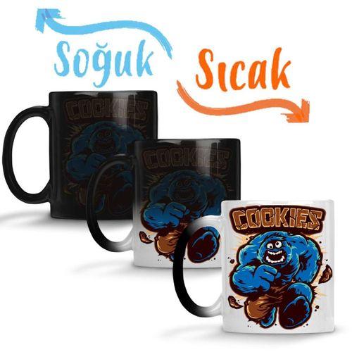 Cookie Monster Kurabiye Canavarı Hulk Sihirli Kupa Bardak Porselen