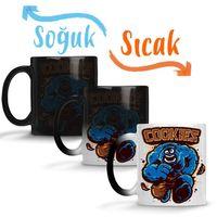 Cookie Monster Kurabiye Canavarı Hulk Sihirli Kupa Bardak Porselen