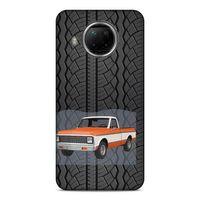 Lopard Xiaomi Redmi Note 9 Pro 5G Uyumlu Kılıf PickUpX (11) Tam Koruma Turuncu Beyaz