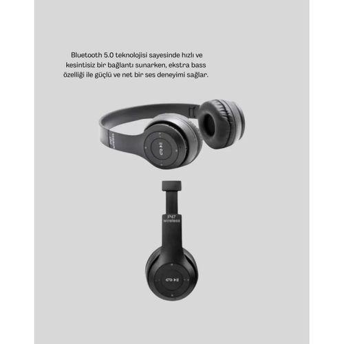 Bluetooth 5.0 Kablosuz Kulaklık – Extra Bass, Tf Kart Desteği, 3.5mm Aux Girişli