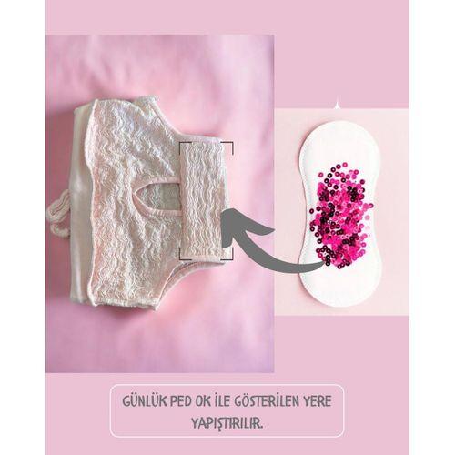 Red Frilly Dişi Köpek Regl Külotu | Köpek Donu | Köpek İç Çamaşırı | Ayarlanabilir Bağcıklı | Küçük Irklar İçin