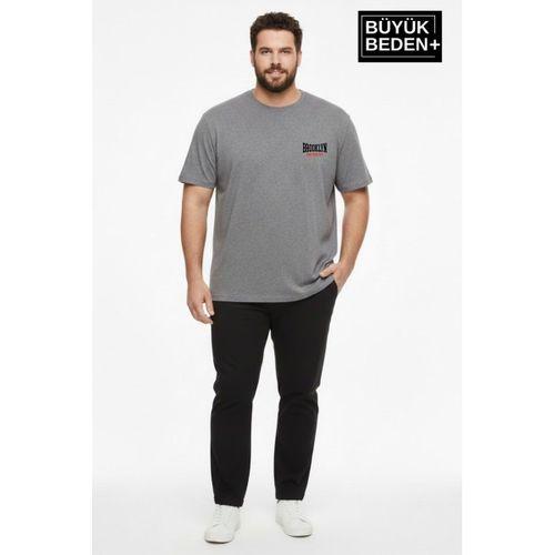 Süperlife Erkek Büyük Beden Brooklyn 1970 Baskılı 3xl-6xl Bisiklet Yaka Tshırt SPR26BTS510-03
