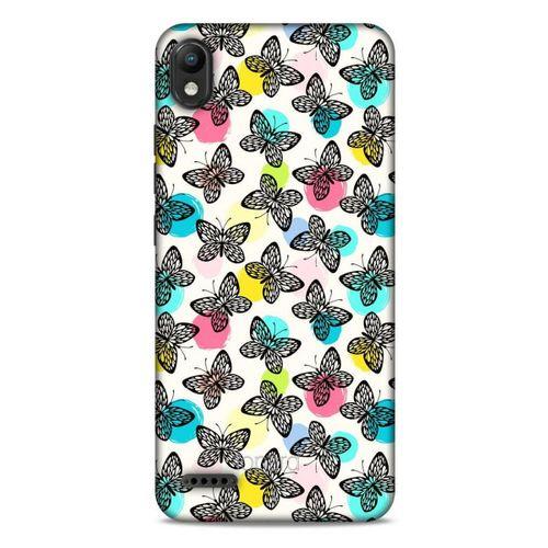 LG K20 2019 Kılıf Kelebek Etkisi (36) Glitter Kılıf Sarı Pembe