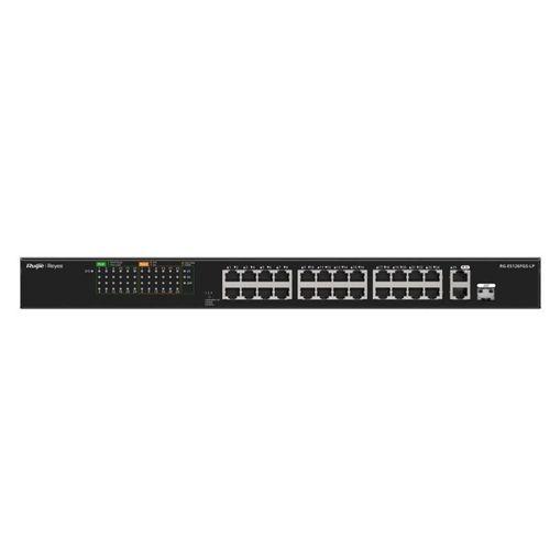 RUIJIE REYEE RG-ES126FGS-LP 24 PORT 10/100 + 2X RJ45 /1X1GB SFP UPLINK COMBO 180W POE RACKMOUNT SWITCH