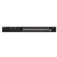 RUIJIE REYEE RG-ES126FGS-LP 24 PORT 10/100 + 2X RJ45 /1X1GB SFP UPLINK COMBO 180W POE RACKMOUNT SWITCH