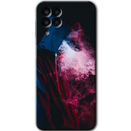 Samsung Galaxy M33 Kılıf Baskılı Kapak - Smoke-Man +Tam Kaplayan Mat Seramik