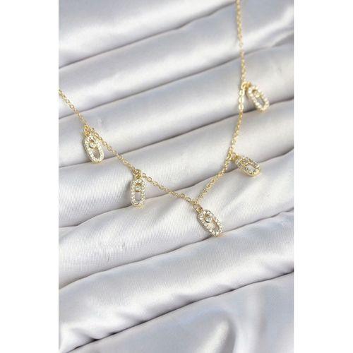 Pirinç Minimal Messika Model Zirkon Taşlı Kadın Kolye