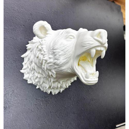 Dekoratif Beyaz Ayı Duvar Heykeli Asılabilir Hediyelik 25x19 Cm