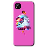 BeRa Aksesuar Xiaomi Redmi 9c Kılıf Baskılı Kapak - Uzay Başlığı +Tam Kaplayan Mat Seramik