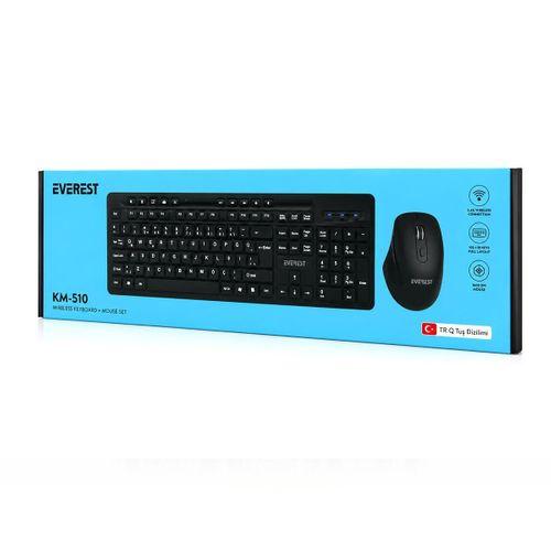 Kablosuz Multimedya Klavye ve Mouse Seti (Q Klavye) - Siyah