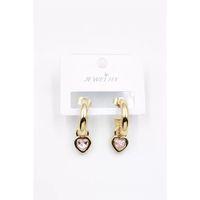 Kalp Halka Küpe - Pembe