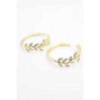 Taşlı Halka Küpe - Altın