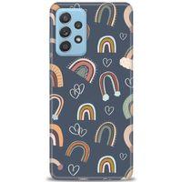 Samsung Galaxy A52s 5G Kılıf HD Baskılı Kılıf - Gökyüzü Kalp + Tam Ekran Koruyucu