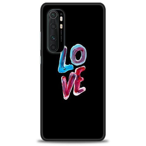 Xiaomi Mi Note 10 Lite Kılıf HD Baskılı Kılıf - Renkli Love + Tam Ekran Koruyucu