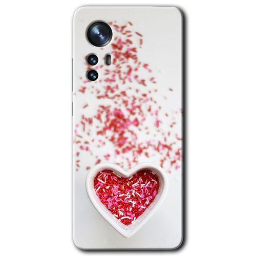 Xiaomi Mi 12 HD Baskılı Kılıf + 9D Tam Ekran Koruyucu - Kalpli Şekerleme