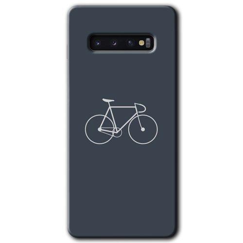 MRCİLETİSİM MRCİLETİSİM Samsung Galaxy S10 Kılıf HD Desen Baskılı Arka Kapak + Temperli Cam - Bike