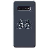MRCİLETİSİM MRCİLETİSİM Samsung Galaxy S10 Kılıf HD Desen Baskılı Arka Kapak + Temperli Cam - Bike