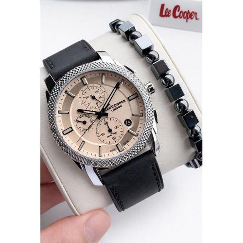 Lee Cooper Erkek Kol Saati 50 Mt Suya Dayanıklı Deri Kordon Bileklik Hediyeli VS.BLKT.0918