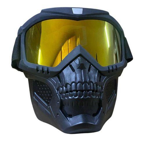 JET KASK MASKESİ SARI KURU KAFA