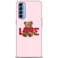 Oppo Reno 4 Pro Kılıf HD Baskılı Kılıf - Love Bear + Tam Ekran Koruyucu