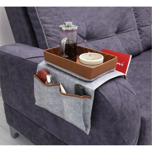 Çok Amaçlı Deri Şeritli Cepli Koltuk Kenarı Düzenleyici 03938