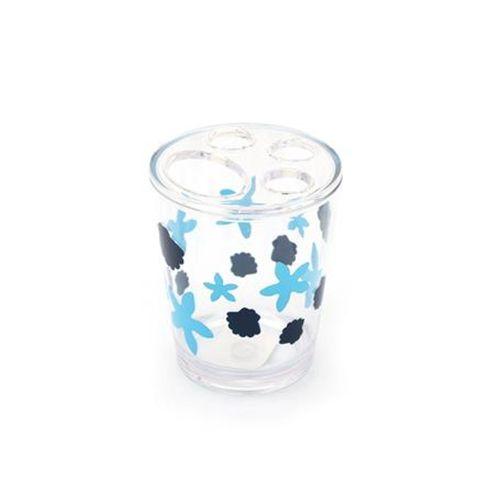 2 Adet Diş Fırçalık Benekli Desen Akrilik 8X8X9Cm 350Ml Banyo Seti