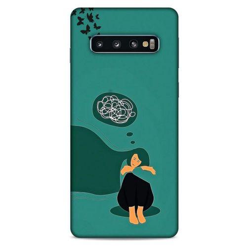 Samsung Galaxy S10 Kılıf Depresyon (11) Tam Koruma Siyah Gri
