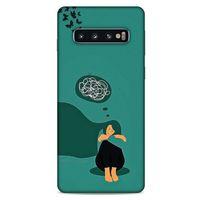 Samsung Galaxy S10 Kılıf Depresyon (11) Tam Koruma Siyah Gri