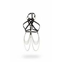 Siyah Kadın Kemer Zincir Detaylı Vücut Aksesuarı - Brf11