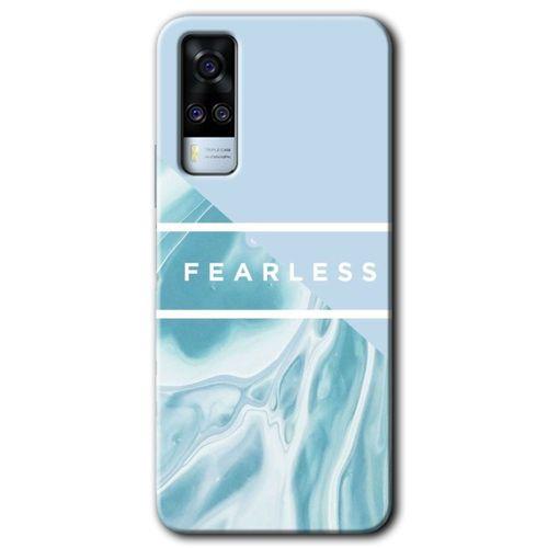 Vivo Y53s Kılıf HD Desen Baskılı Arka Kapak + Temperli Cam - Fearless
