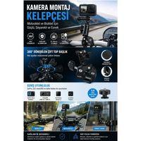 Motosiklet Bisiklet Gidon Kamera Montaj Metal Kelepçesi 360° Döner Metal Tutucu