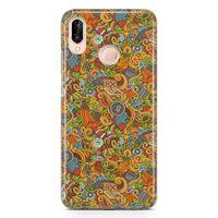 Huawei Nova 3e Kılıf Doodle Piknik Seti Arka Kapak Koruma Desenli Full Koruyucu