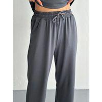 Osy Modal Yumuşak Dokulu Kumaş Kısa Kollu Yakalı T-shirt Pantalon Ikili Takım- Antrasit