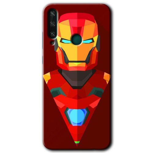 MRCİLETİSİM Huawei Y6P Kılıf HD Desen Baskılı Arka Kapak + Temperli Cam - İron Man Çizim