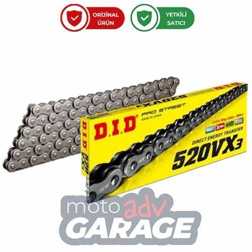 D.I.D 520VX3 X Ring Çelik Zincir 520/124L