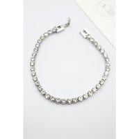 Taşlı Su Yolu Çelik Bileklik - Gümüş