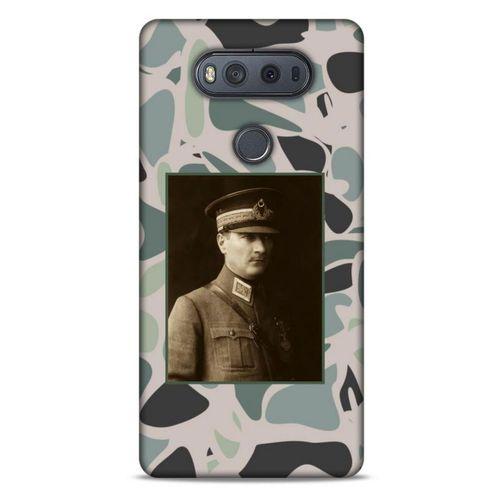 LG K61 Kılıf Atatürk (16) Kalın Kılıf Kamuflaj Açık Yeşil