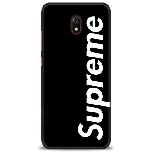 Xiaomi Redmi 8A Kılıf HD Baskılı Kılıf - Supreme Siyah + Tam Ekran Koruyucu