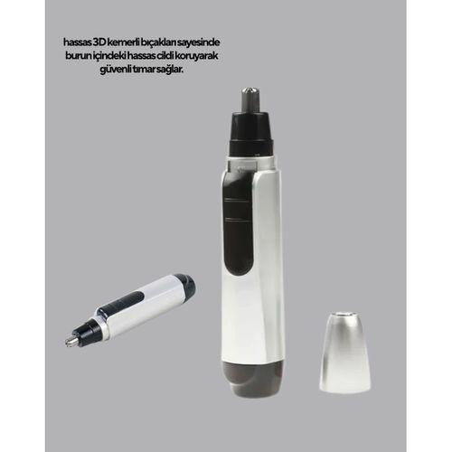 Burun Kulak Ve Kaş Tıraş Makinesi 3d Keskin Bıçaklı Pil İle Çalışan