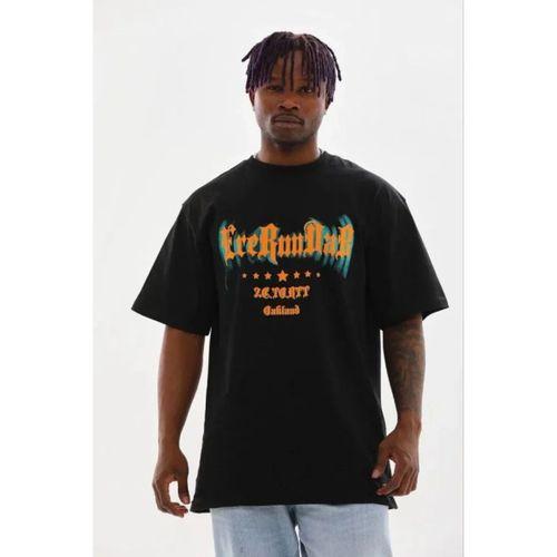 Erkek Baskılı T-Shirt Kısa Kol Bisiklet Yaka Regular Fit Rahat Kalıp Günlük Tişört - Siyah