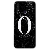General Mobile GM 10 Kılıf HD Desen Baskılı Arka Kapak + Temperli Cam - Siyah Mermer Desenli O Harfi