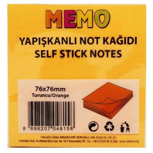 Memo Yapışkanlı Not Kağıdı 76X76Mm Turuncu - 3 adet