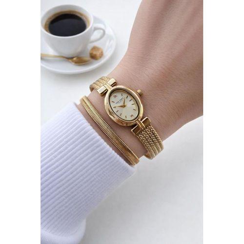 Tom Jones Vintage Küçük Kasa 2 Yıl Garantili 3 Atm Suya Dayanıklı Kadın Kol Saati+Bileklik BJ.2494.3