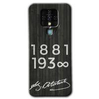 Tecno Camon 16 HD Baskılı Kılıf + 9D Tam Ekran Koruyucu - Atatürk Ahşap İmza