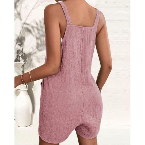 Kadın Askı Aksesuarlı önü Bağlama Detay Salopet şort Tulum